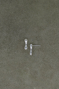 Medium Organic Drop Studs Silver