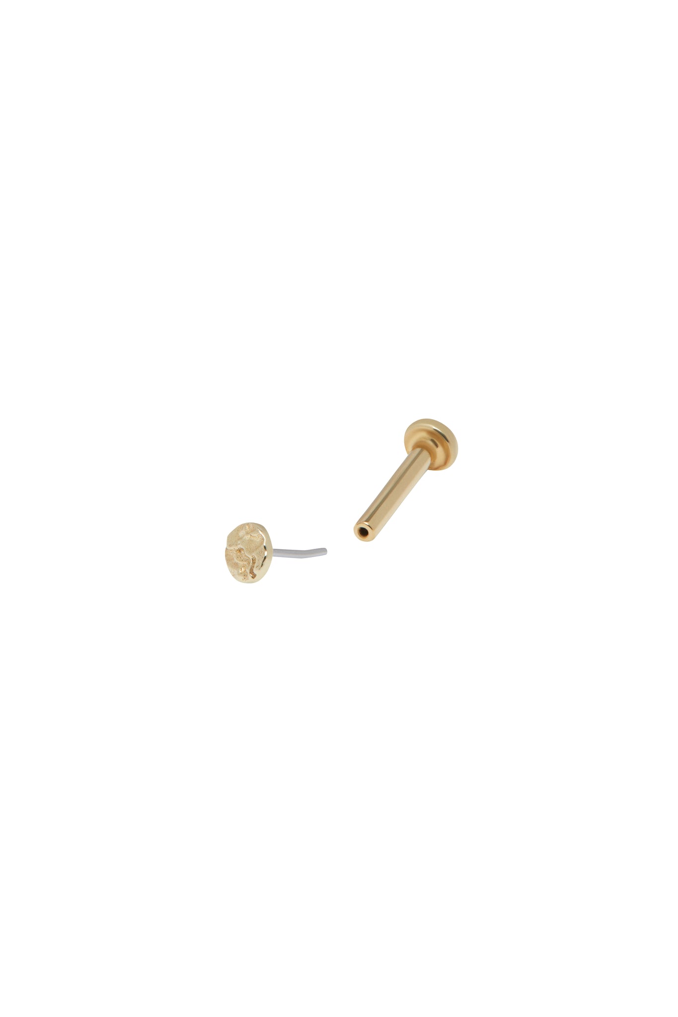 Hammered Disk Piercing Frontal Small Yellow Gold