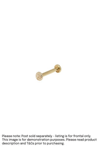 Hammered Disk Piercing Frontal Small Yellow Gold