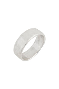 Thick Textured Band Silver