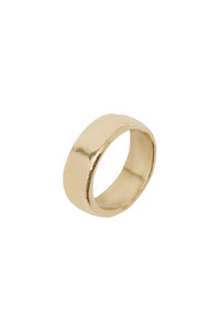 Thin Textured Band Solid Gold